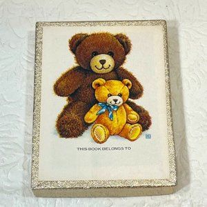 VTG 80's Teddy Bear Decorative Book Labels Bookplates Gummed Box of 23